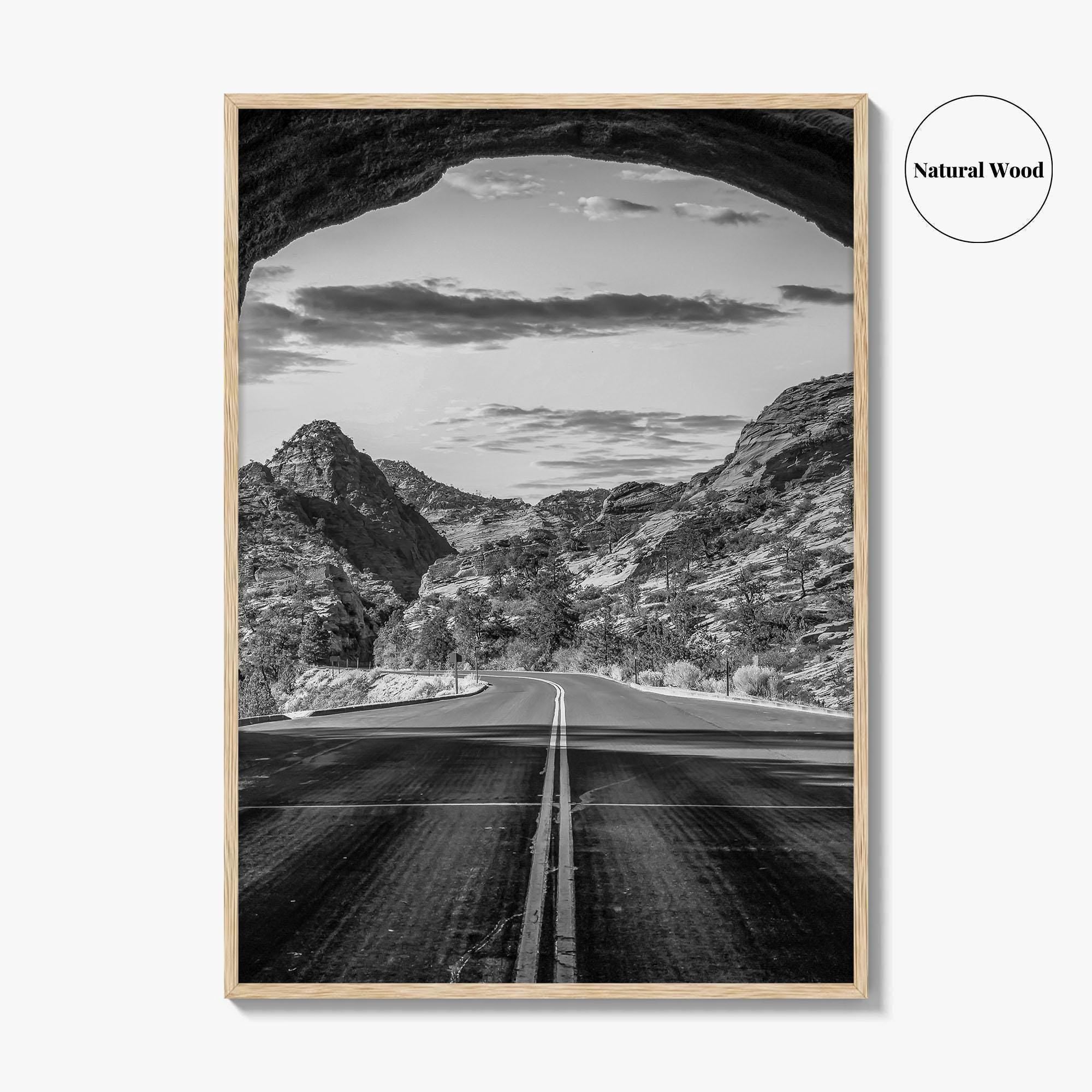 Zion National Park Black and White Fine Art Photo Print, Utah Wall Art