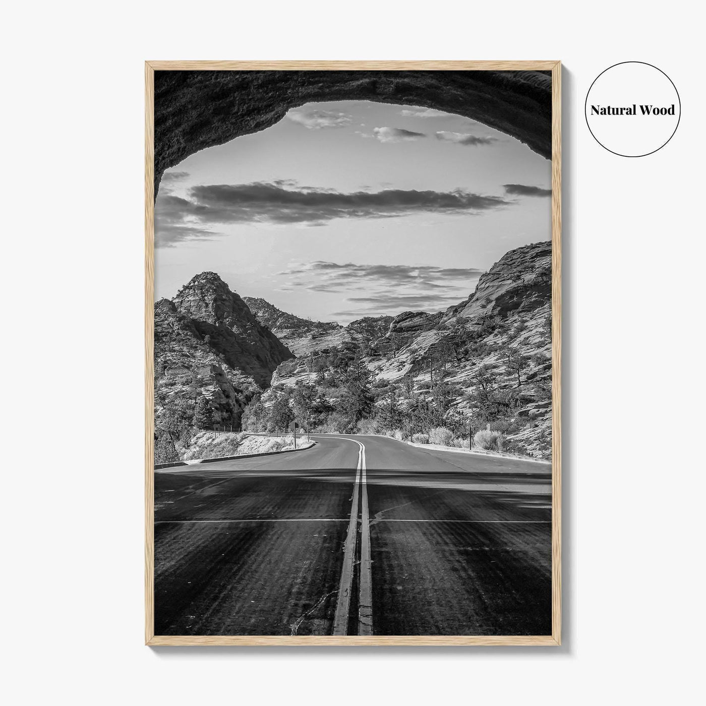 Zion National Park Black and White Fine Art Photo Print, Utah Wall Art