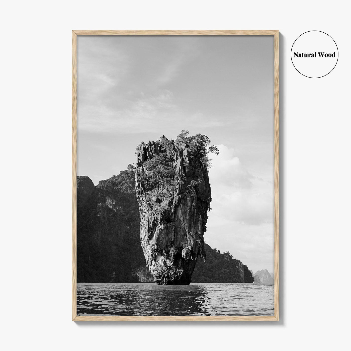 Phuket Black and White Fine Art Photo Print, James Bond Island Thailand Poster
