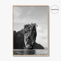 Phuket Black and White Fine Art Photo Print, James Bond Island Thailand Poster