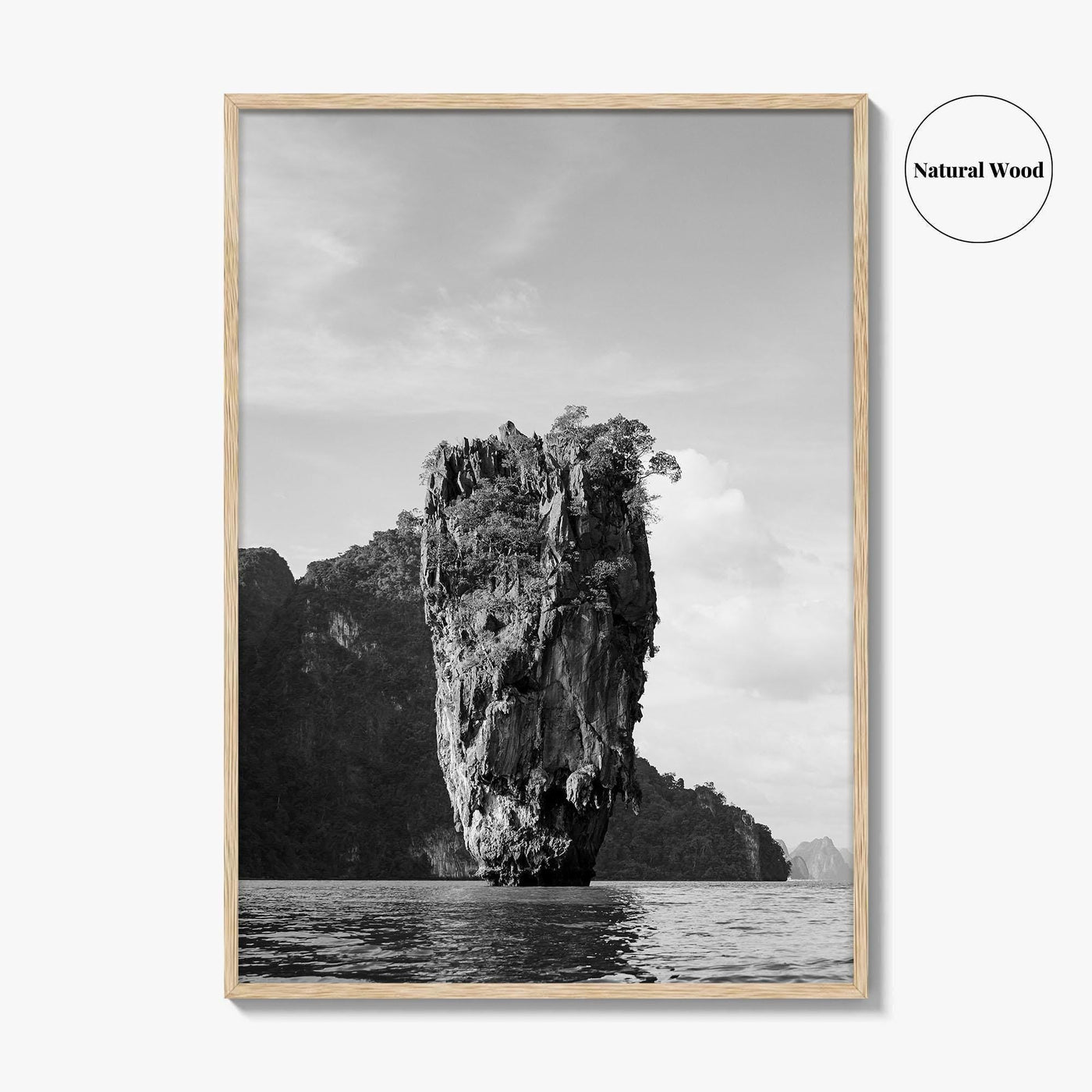 Phuket Black and White Fine Art Photo Print, James Bond Island Thailand Poster