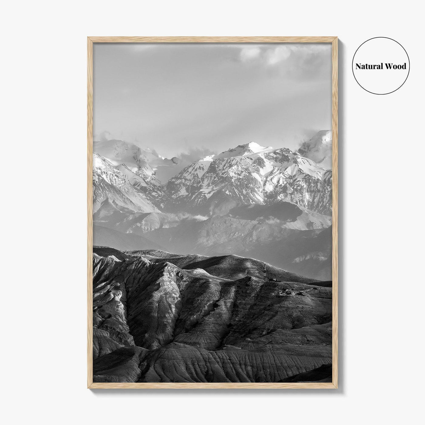 Upper Mustang Black and White Fine Art Photo Print, Annapurna Himalayas Poster