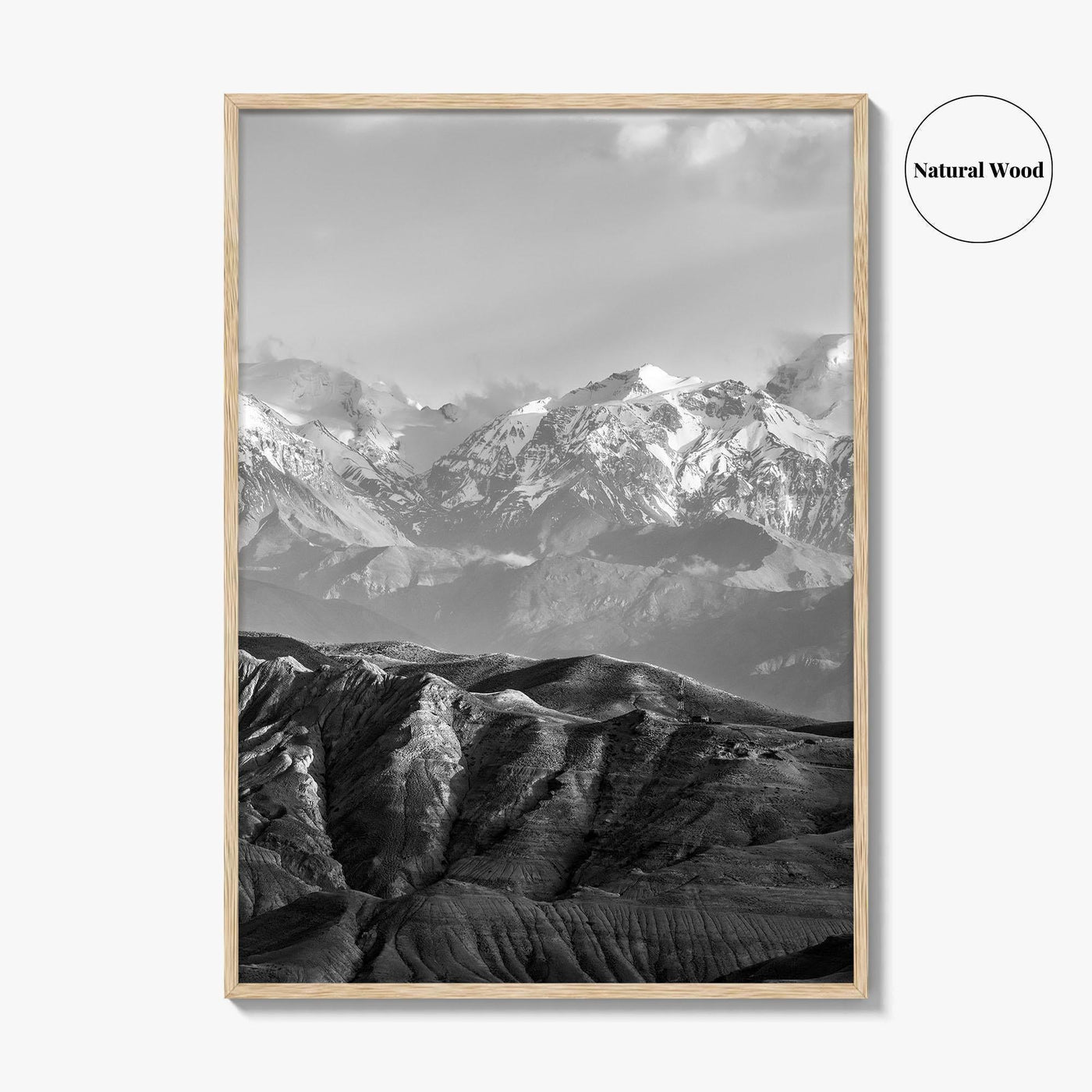 Upper Mustang Black and White Fine Art Photo Print, Annapurna Himalayas Poster