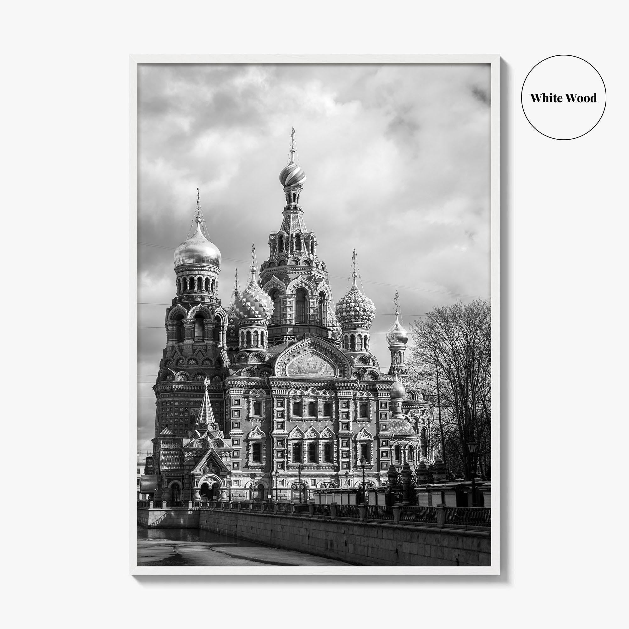 St Petersburg Russia Black and White Fine Art Photo Print, Spas na Krovi