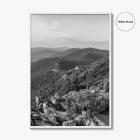 Shenandoah Skyline Black and White Fine Art Photo Print, Drive Stony Man Virginia Poster