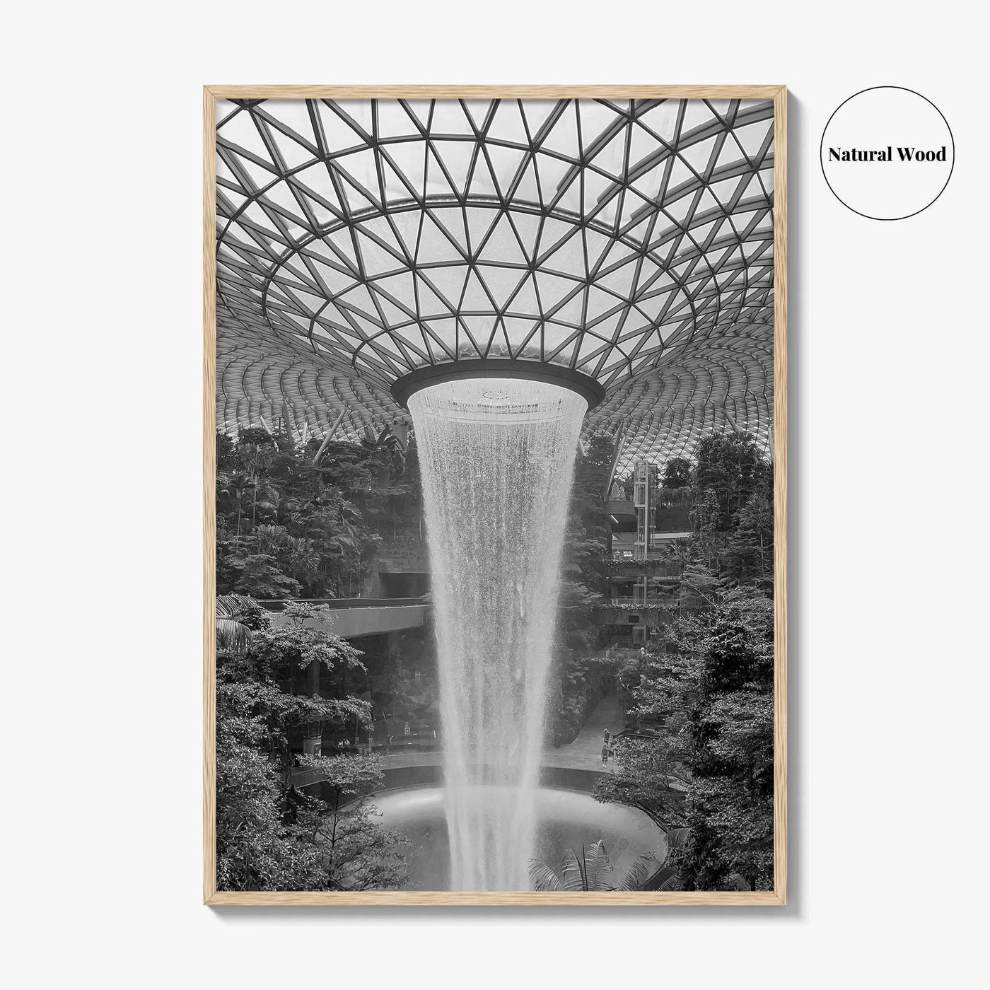 Singapore Black and White Fine Art Photo Print, Jewel Changi Airport, Wall Poster