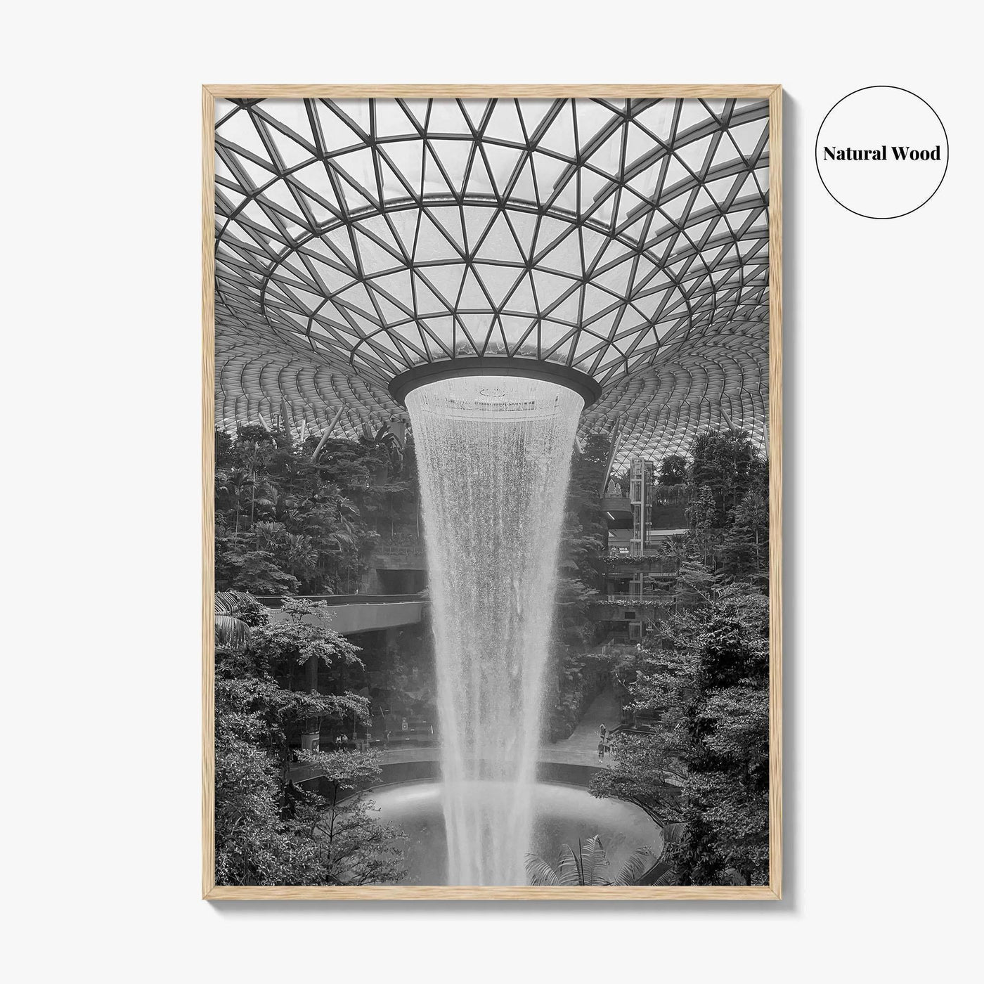 Singapore Black and White Fine Art Photo Print, Jewel Changi Airport, Wall Poster