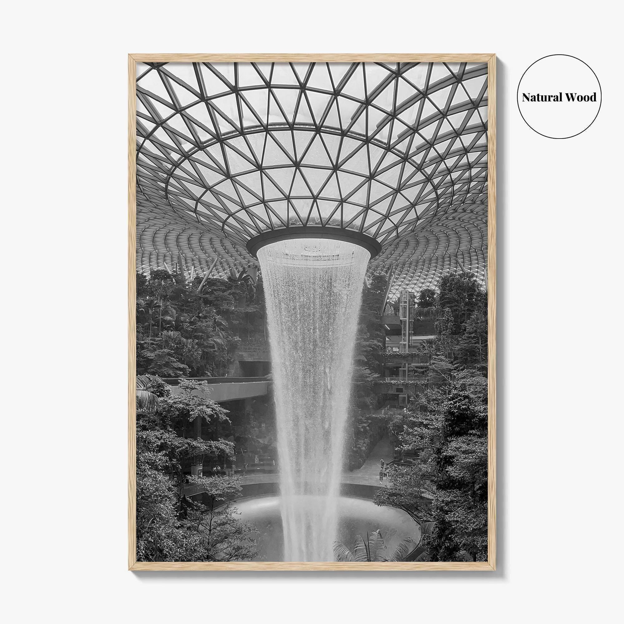 Singapore Black and White Fine Art Photo Print, Jewel Changi Airport, Wall Poster