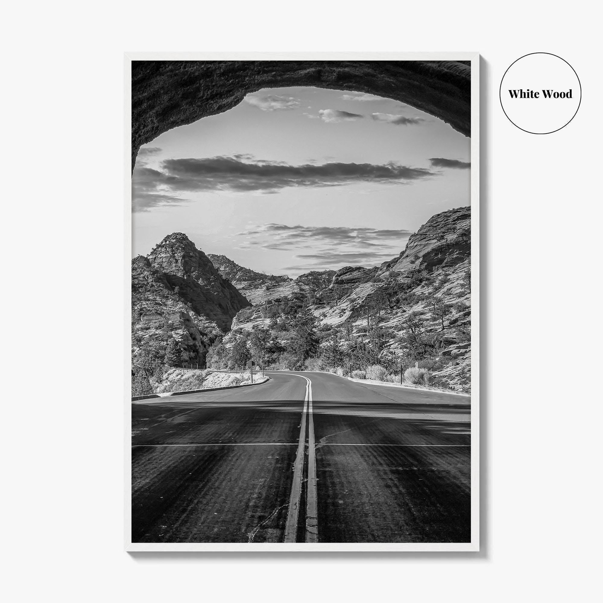 Zion National Park Black and White Fine Art Photo Print, Utah Wall Art