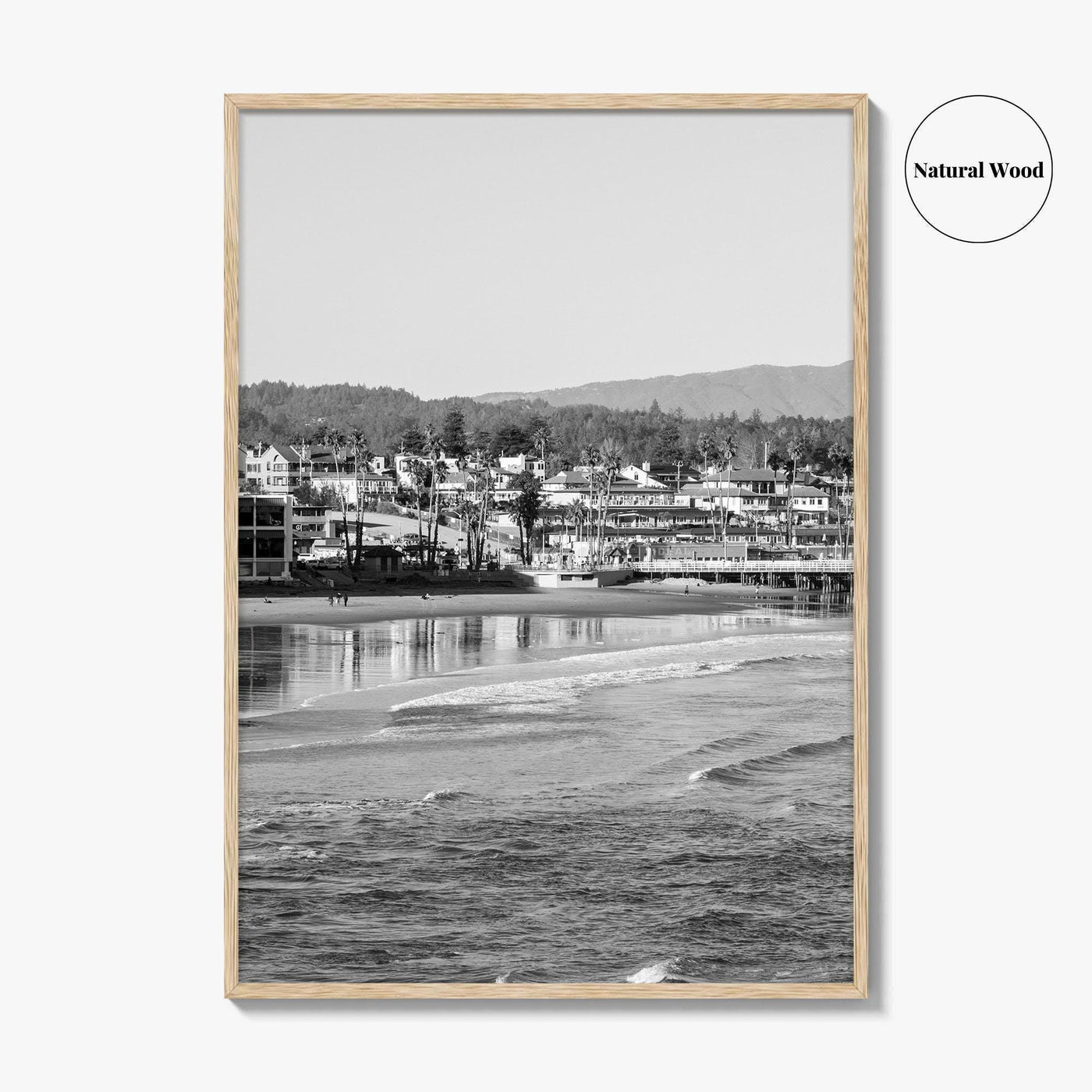 Santa Cruz Black and White Fine Art Photo Print, Wharf Monterey Bay California Poster
