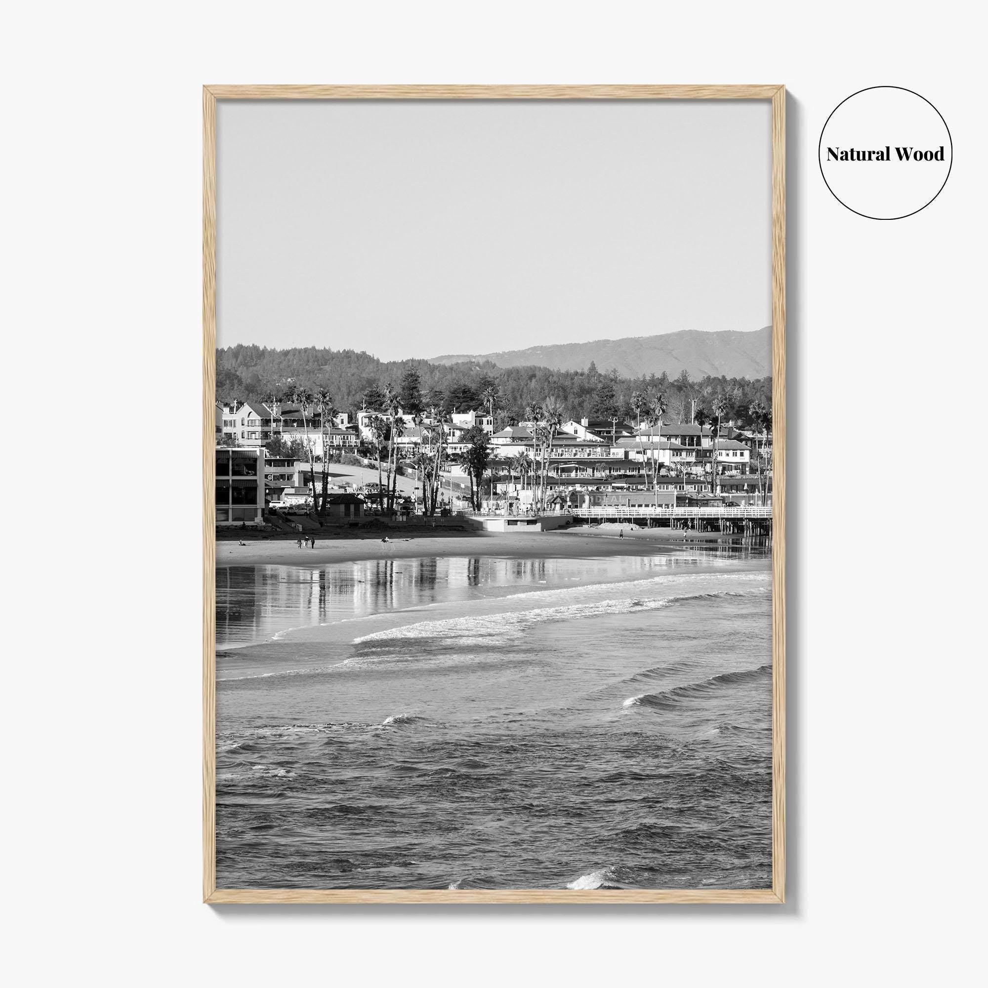 Santa Cruz Black and White Fine Art Photo Print, Wharf Monterey Bay California Poster