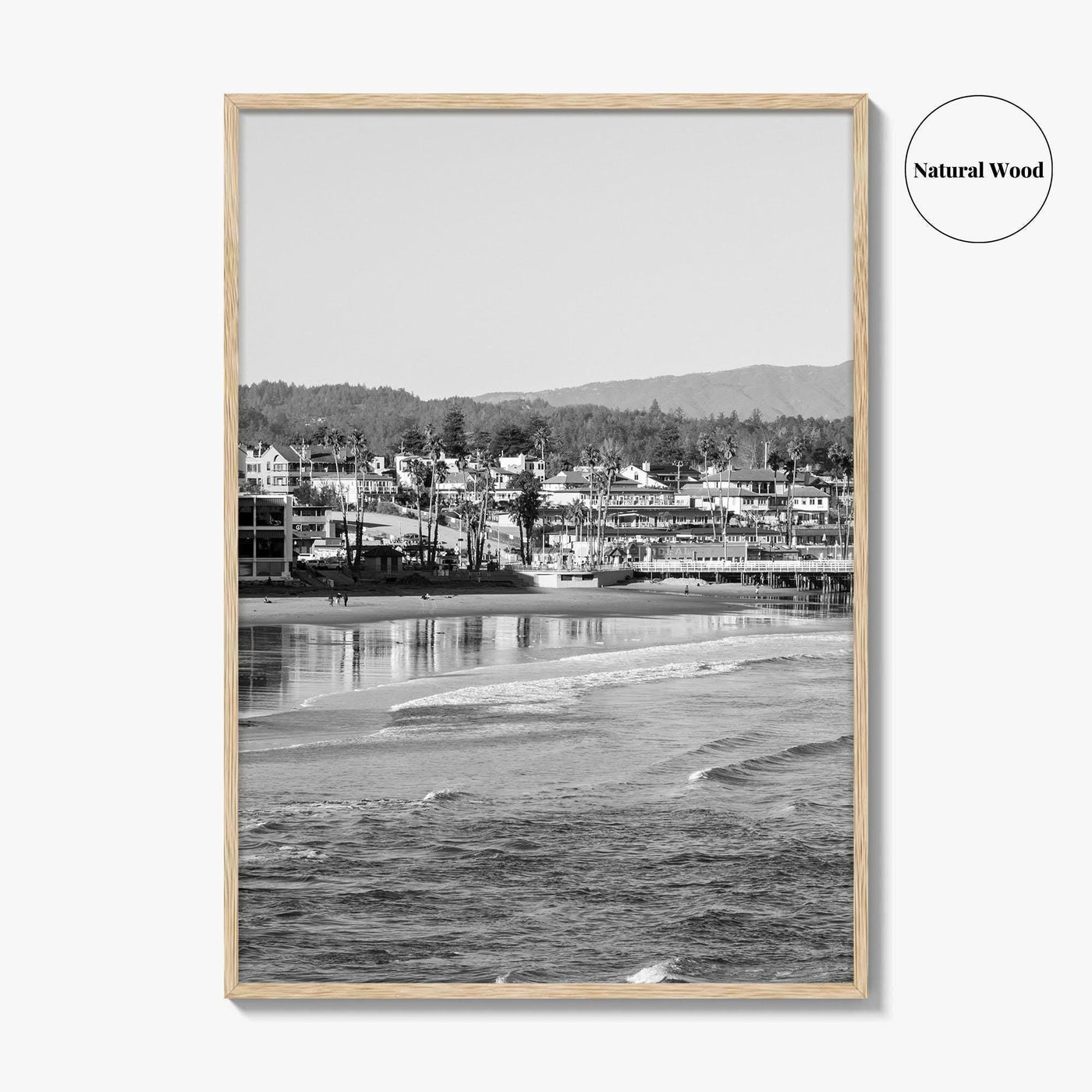 Santa Cruz Black and White Fine Art Photo Print, Wharf Monterey Bay California Poster