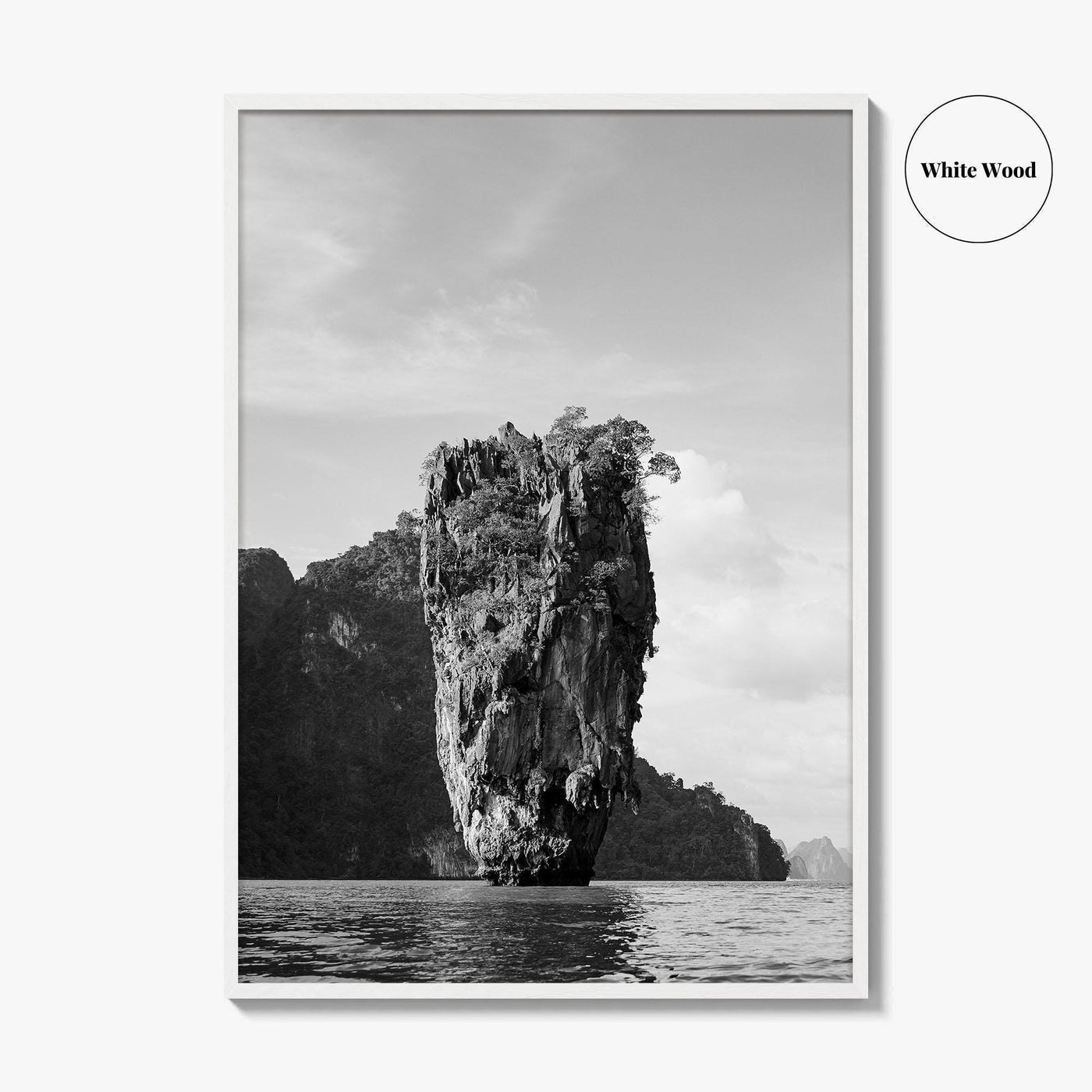 Phuket Black and White Fine Art Photo Print, James Bond Island Thailand Poster