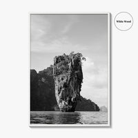 Phuket Black and White Fine Art Photo Print, James Bond Island Thailand Poster