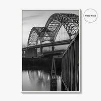 Memphis Black and White Fine Art Photo Print, Tennessee Bridge Poster, Nashville Poster
