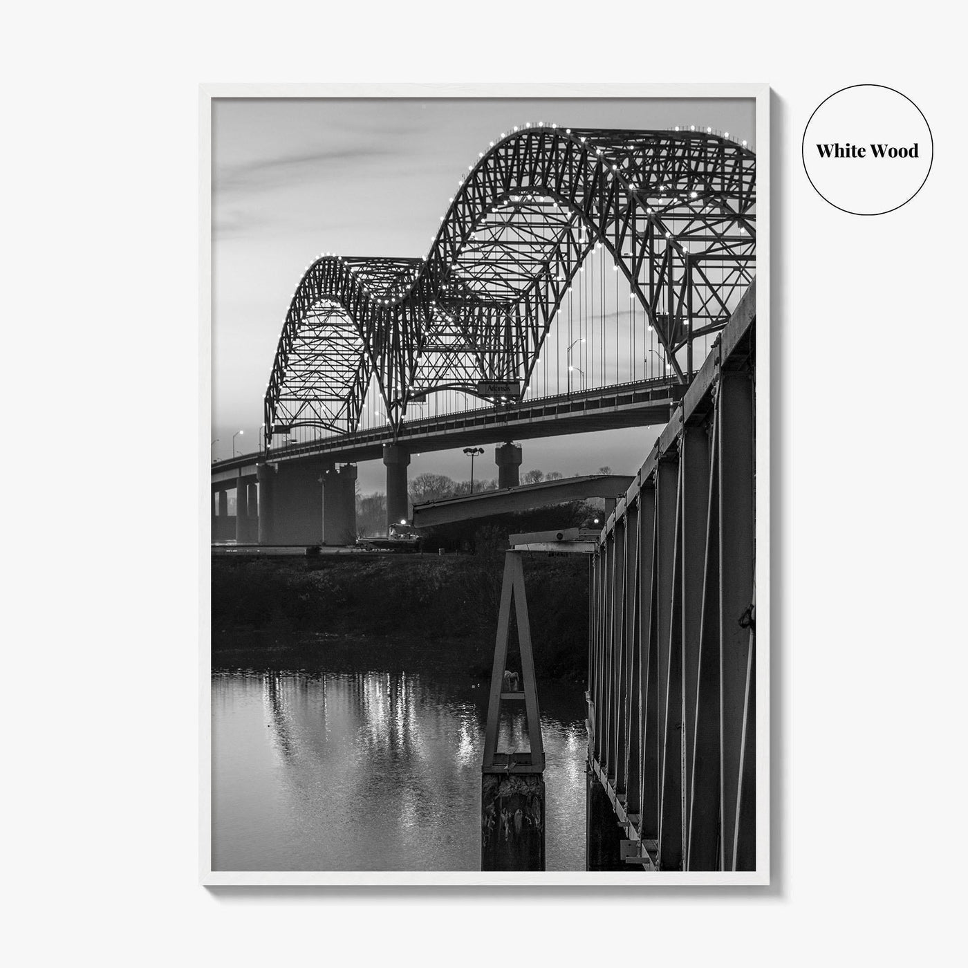 Memphis Black and White Fine Art Photo Print, Tennessee Bridge Poster, Nashville Poster