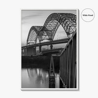 Memphis Black and White Fine Art Photo Print, Tennessee Bridge Poster, Nashville Poster