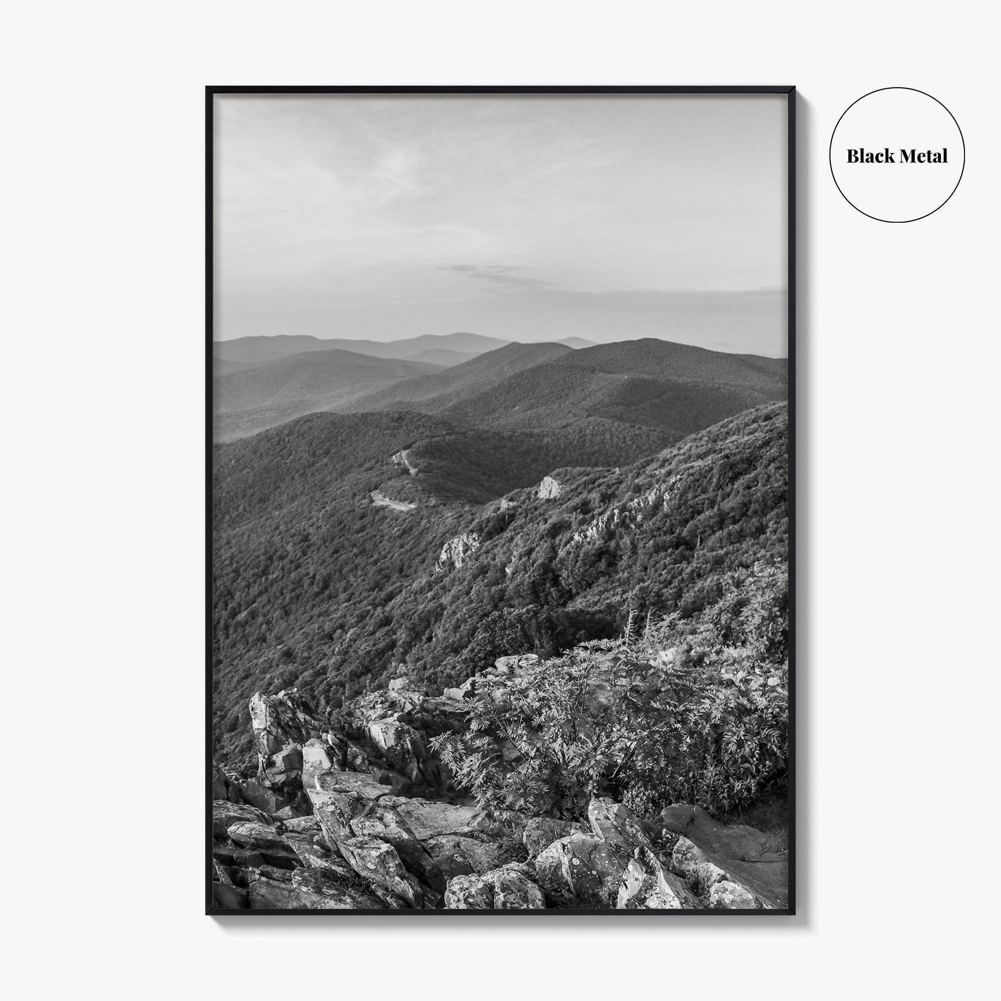 Shenandoah Skyline Black and White Fine Art Photo Print, Drive Stony Man Virginia Poster