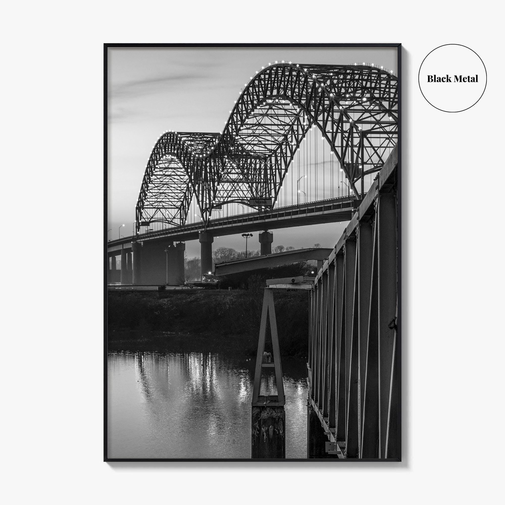 Memphis Black and White Fine Art Photo Print, Tennessee Bridge Poster, Nashville Poster