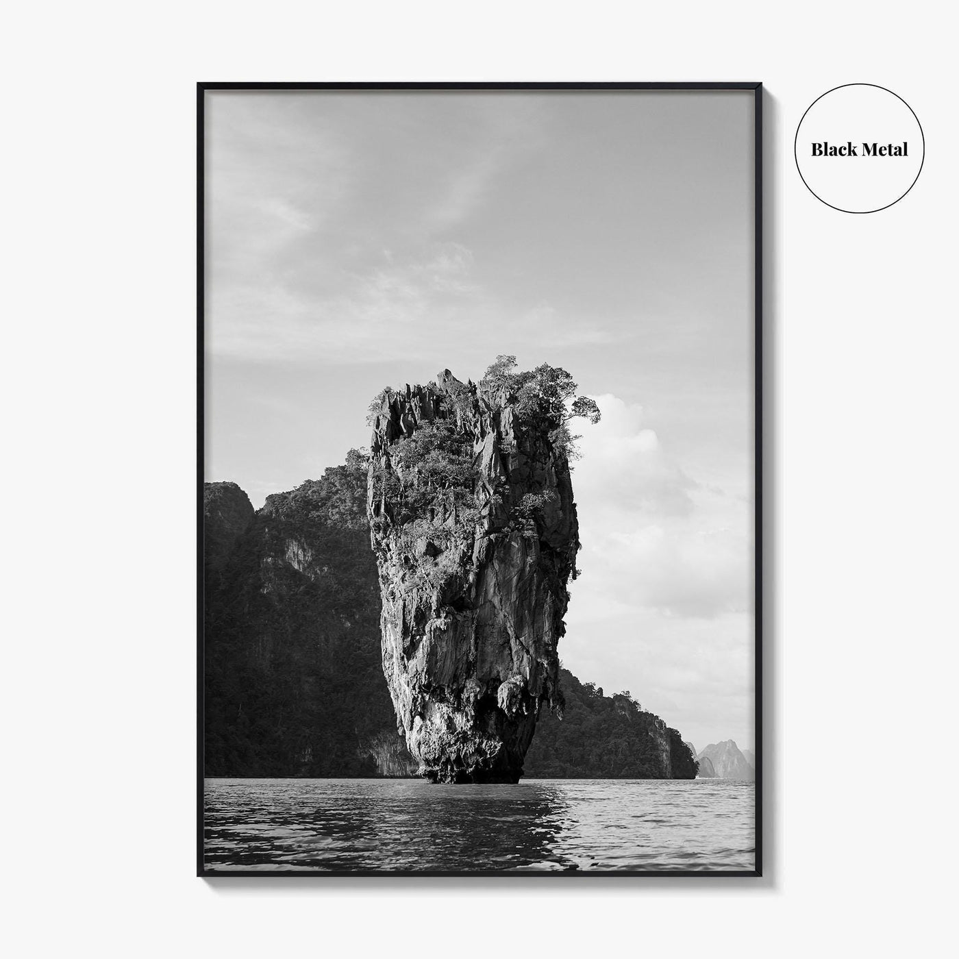 Phuket Black and White Fine Art Photo Print, James Bond Island Thailand Poster
