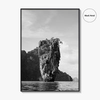 Phuket Black and White Fine Art Photo Print, James Bond Island Thailand Poster