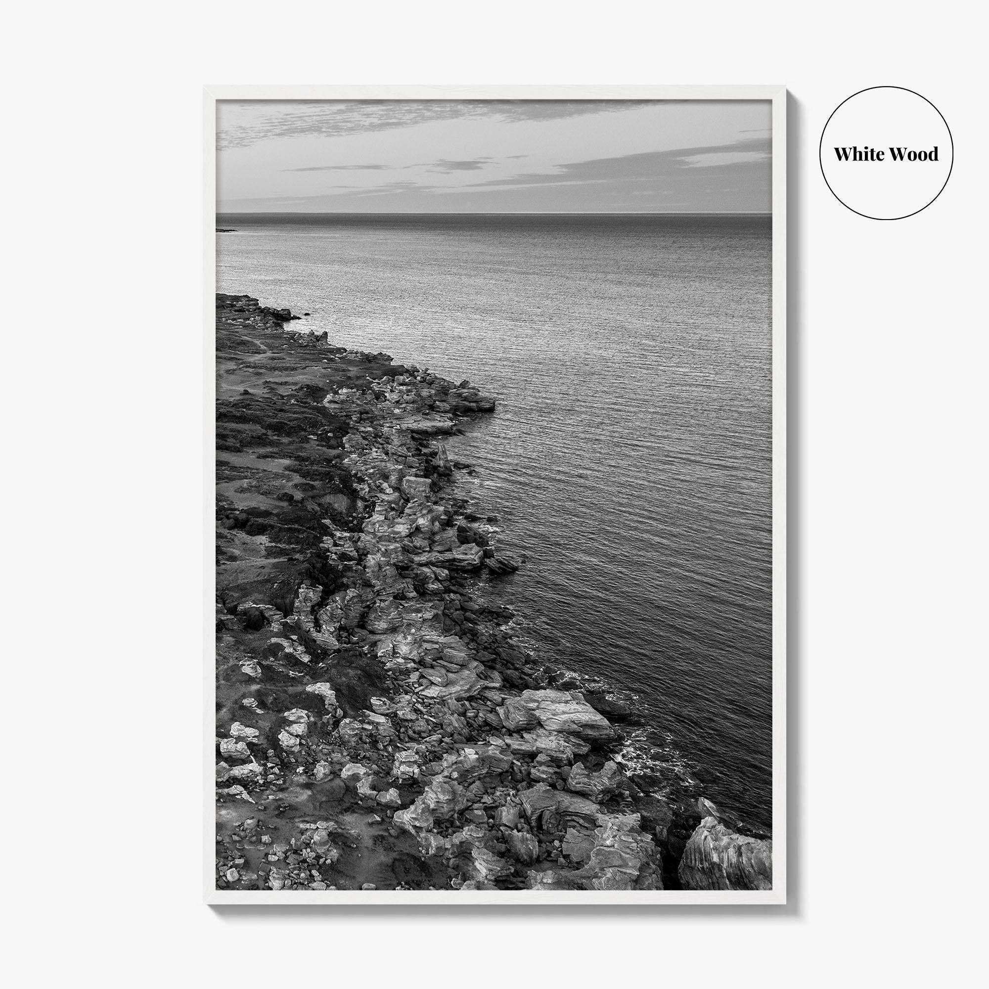 Gantheaume Point Black and White Fine Art Photo Print, Broome, Western Australia Poster