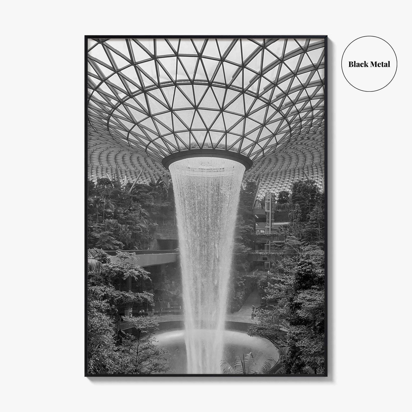 Singapore Black and White Fine Art Photo Print, Jewel Changi Airport, Wall Poster