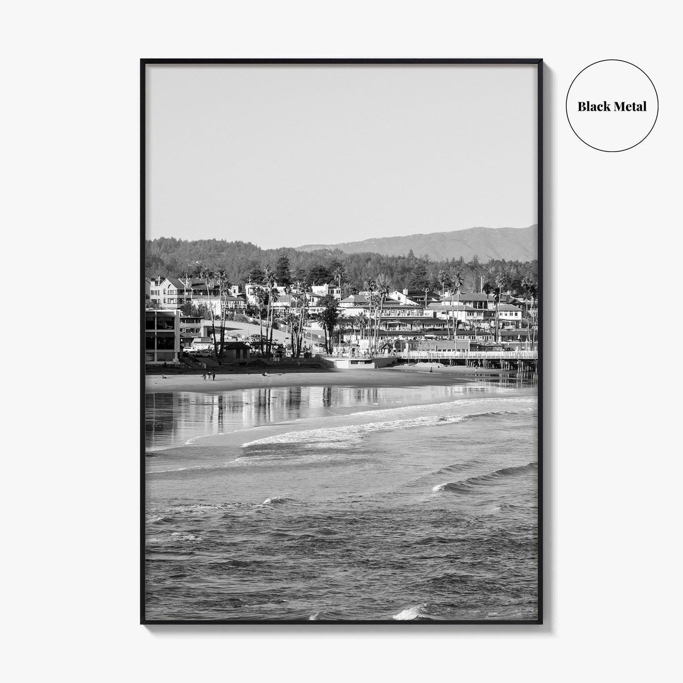 Santa Cruz Black and White Fine Art Photo Print, Wharf Monterey Bay California Poster