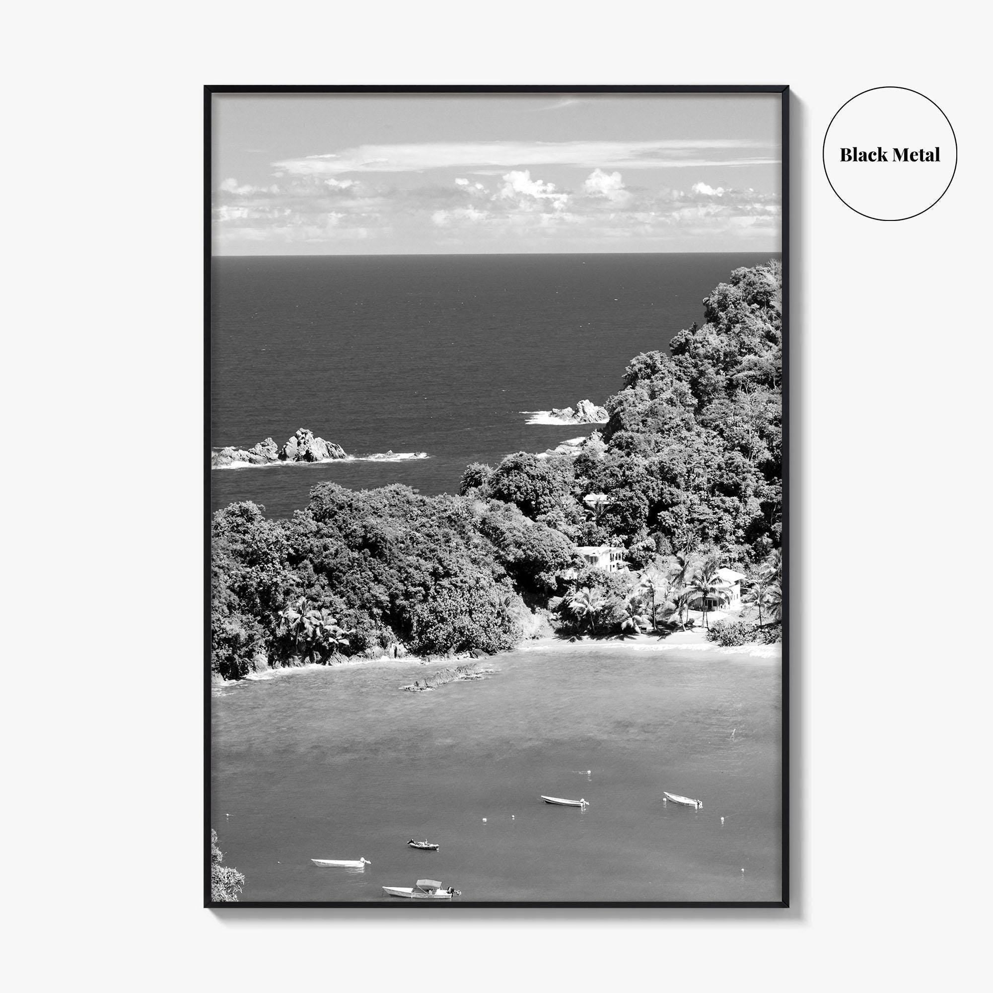 Parlatuvier Bay Black and White Fine Art Photo Print, Trinidad and Tobago Poster