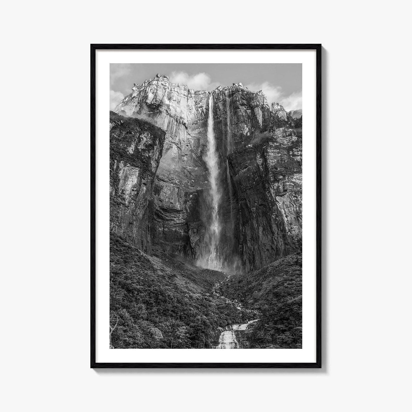 Angel Falls Black and White Fine Art Photo Print, Salto Ángel Venezuela Waterfall Poster