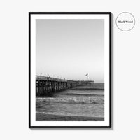 Ventura Black and White Fine Art Photo Print, San Buenaventura, California, USA, Pier, Poster