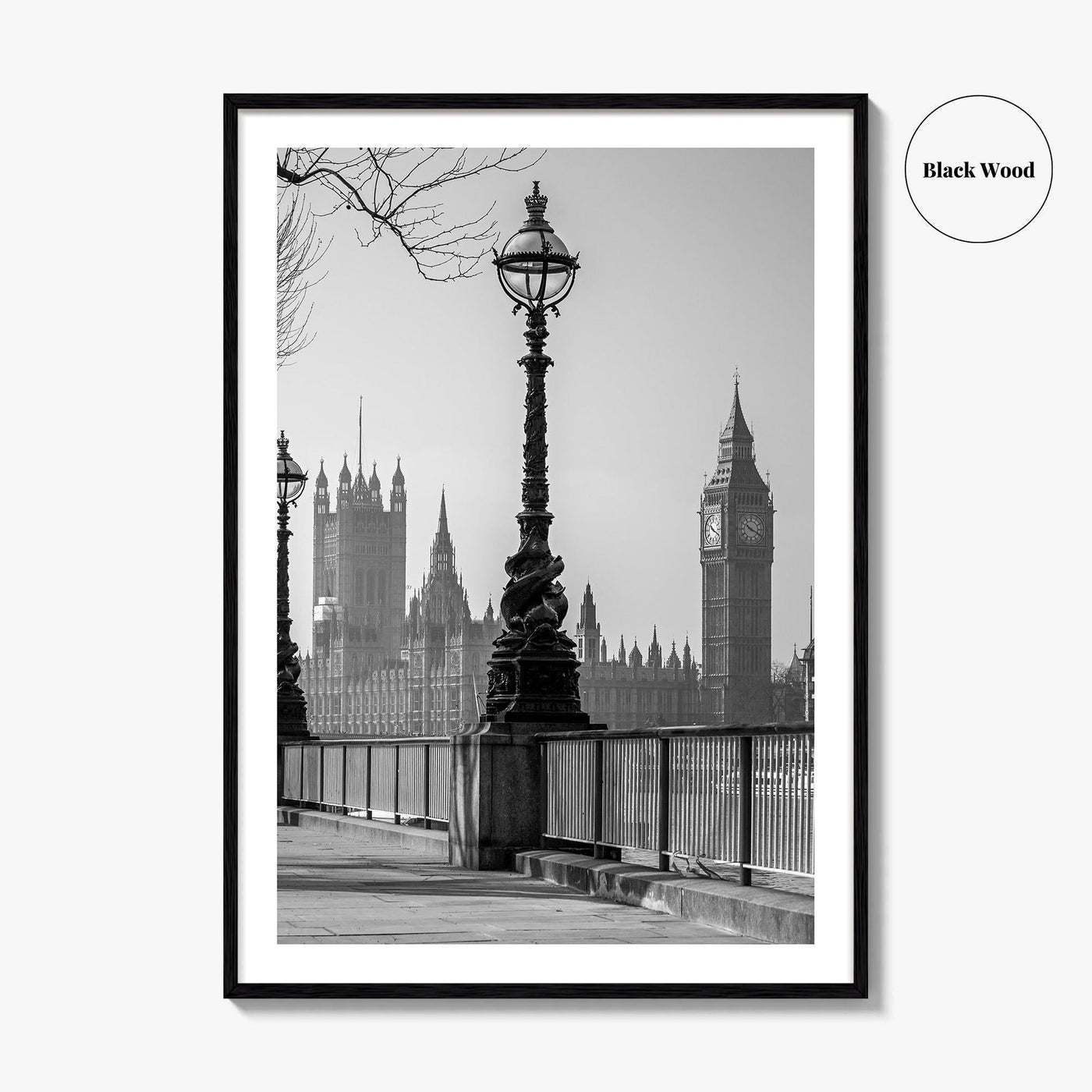 London Black and White Fine Art Photo Print, Big Ben Parliament England UK Poster