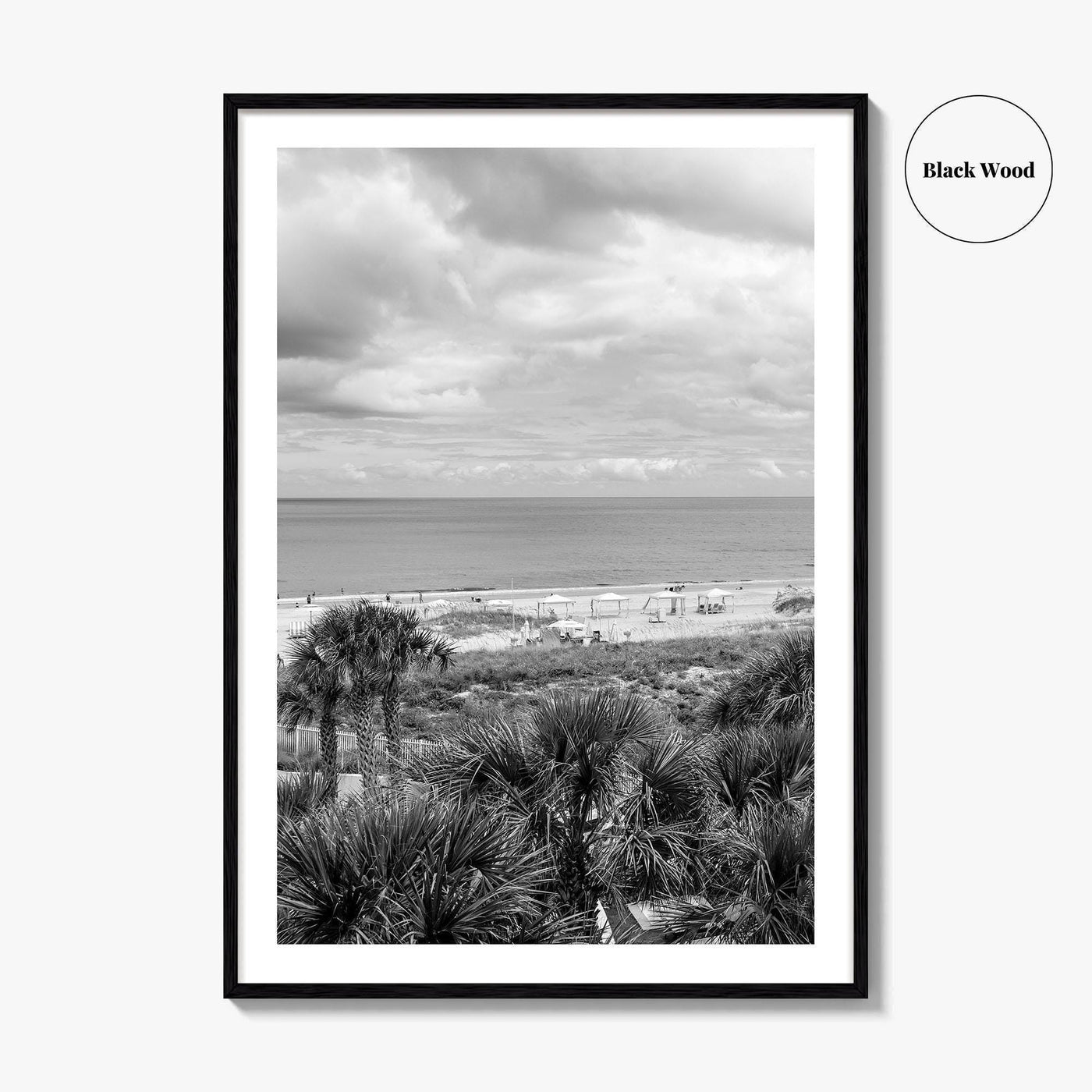 Fernandina Beach Black and White Fine Art Photo Print, Amelia Island Florida Coastal Poster