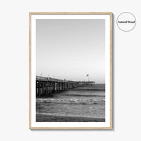 Ventura Black and White Fine Art Photo Print, San Buenaventura, California, USA, Pier, Poster