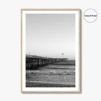 Ventura Black and White Fine Art Photo Print, San Buenaventura, California, USA, Pier, Poster
