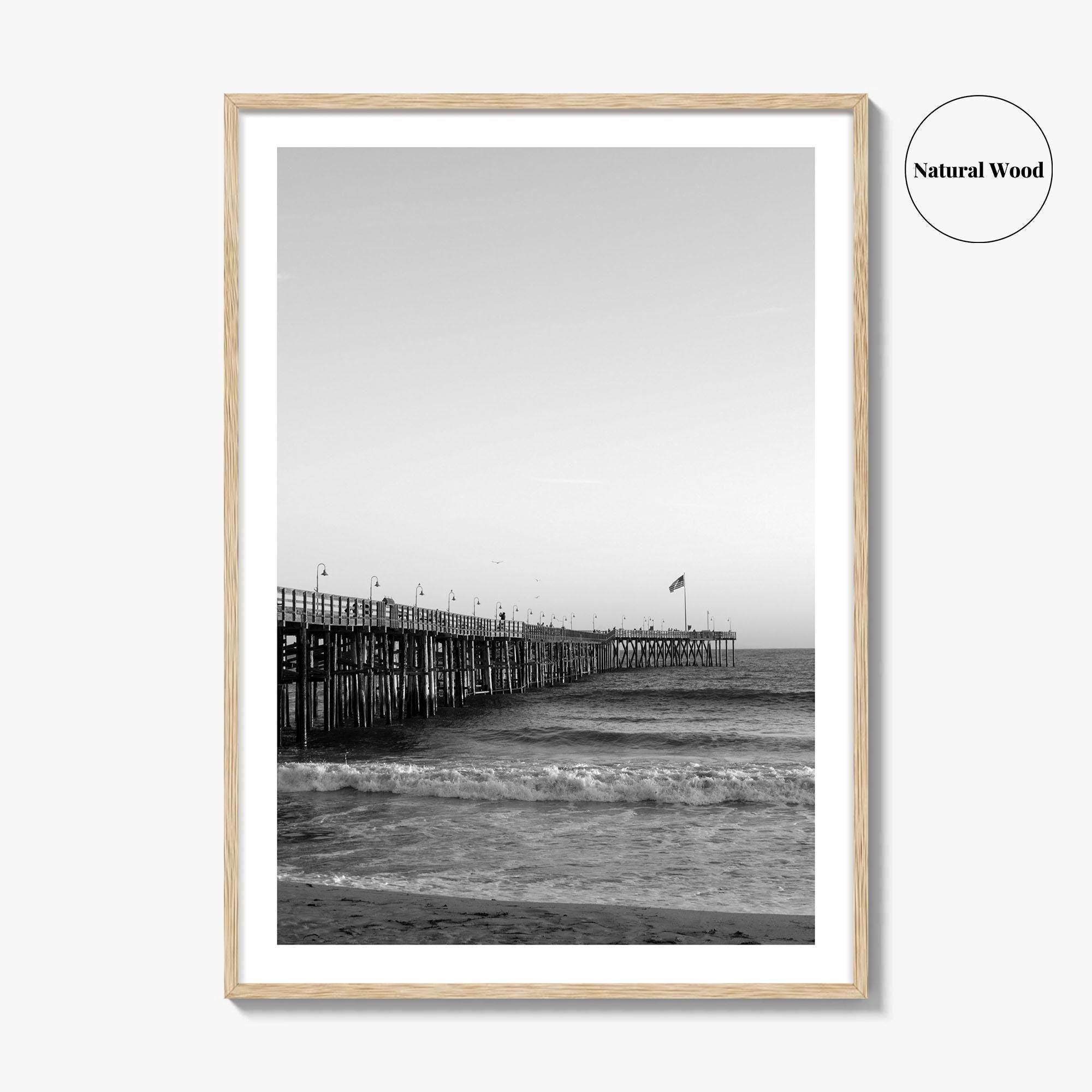Ventura Black and White Fine Art Photo Print, San Buenaventura, California, USA, Pier, Poster