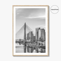 Sao Paulo Black and White Fine Art Photo Print, Octavio Frias Bridge Brazil Poster