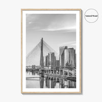 Sao Paulo Black and White Fine Art Photo Print, Octavio Frias Bridge Brazil Poster