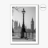 London Black and White Fine Art Photo Print, Big Ben Parliament England UK Poster
