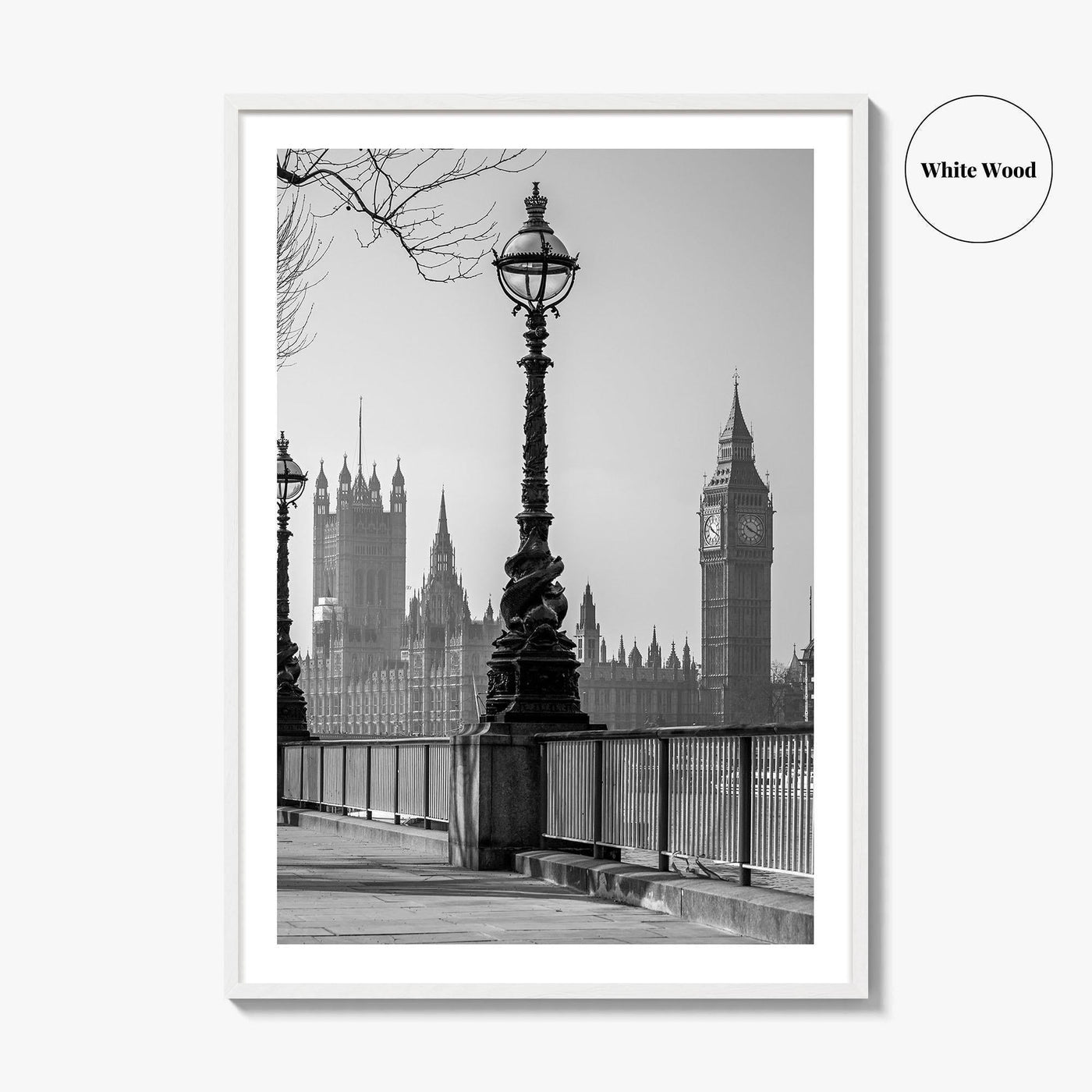 London Black and White Fine Art Photo Print, Big Ben Parliament England UK Poster