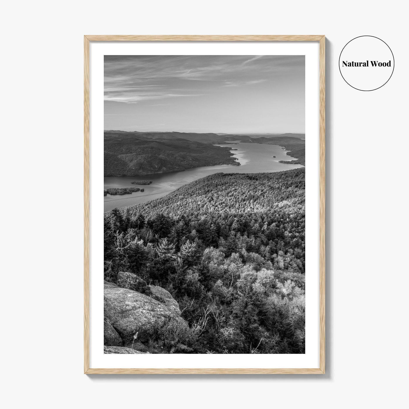 Lake George Black and White Fine Art Photo Print, Adirondacks, Upstate New York Poster