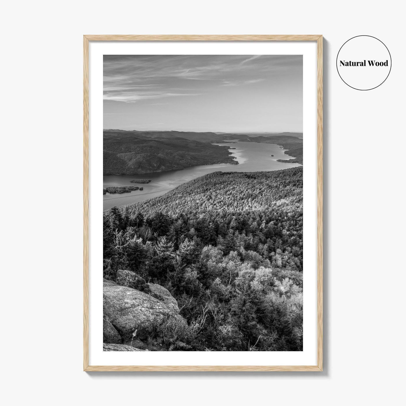 Lake George Black and White Fine Art Photo Print, Adirondacks, Upstate New York Poster