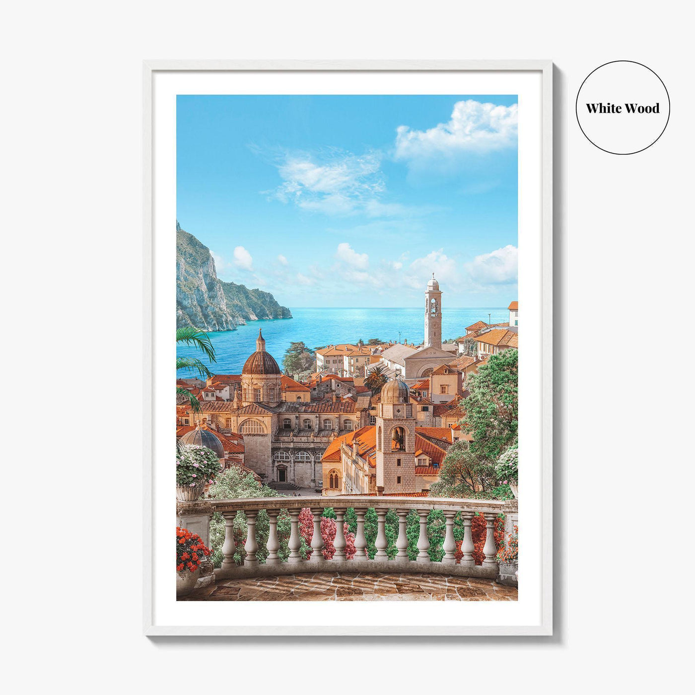 Sicily Fine Art Photo Print, Italy Wall Poster, City and Sea View