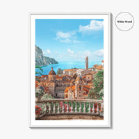 Sicily Fine Art Photo Print, Italy Wall Poster, City and Sea View