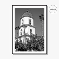 Mission San Juan Capistrano Black and White Fine Art Photo Print, California Basilica Poster