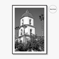 Mission San Juan Capistrano Black and White Fine Art Photo Print, California Basilica Poster