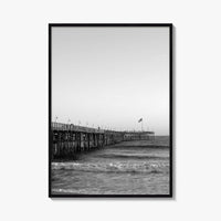 Ventura Black and White Fine Art Photo Print, San Buenaventura, California, USA, Pier, Poster