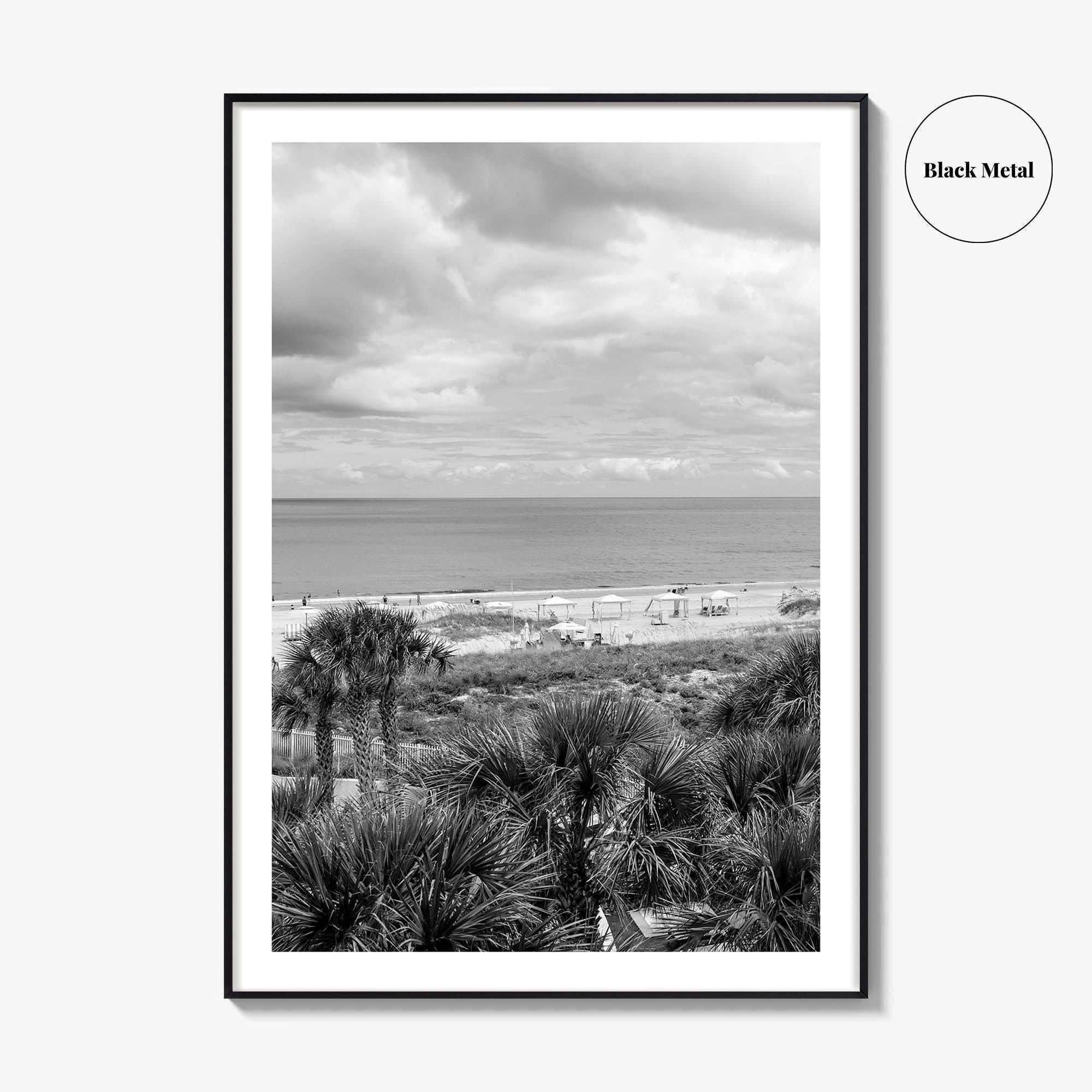 Fernandina Beach Black and White Fine Art Photo Print, Amelia Island Florida Coastal Poster