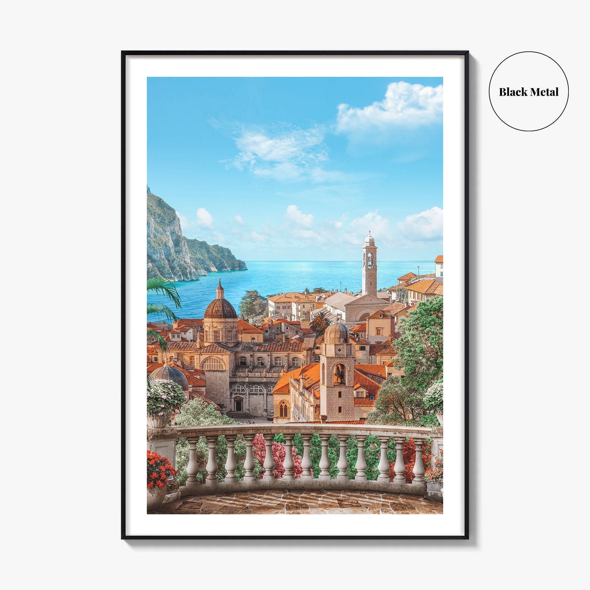 Sicily Fine Art Photo Print, Italy Wall Poster, City and Sea View
