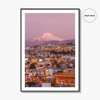 Quito Skyline Fine Art Photo Print, Ecuador, Cayambe Volcano, Bullring, Wall Decor, Poster